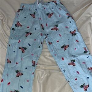 J. Crew Light Blue Pajama Pants with Colorful Print